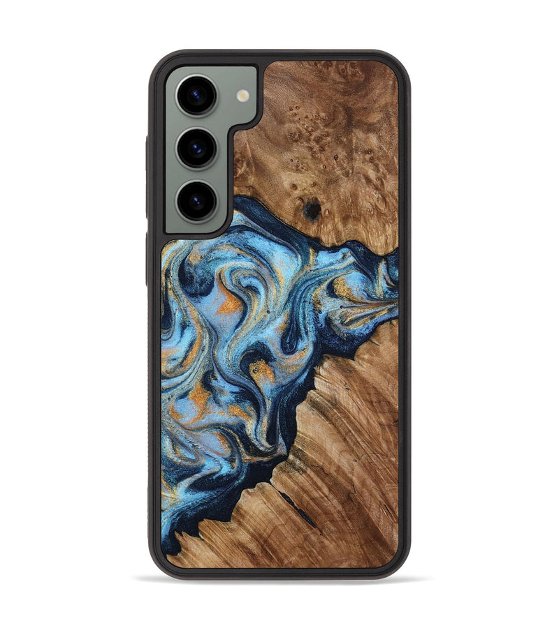 Galaxy S23 Plus Wood Phone Case - Cortney (Teal & Gold, 800079)