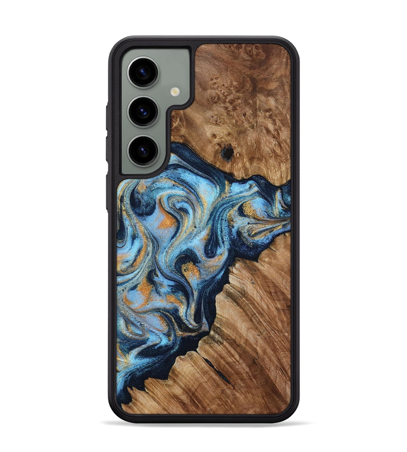 Galaxy S24 Plus Wood Phone Case - Cortney (Teal & Gold, 800079)