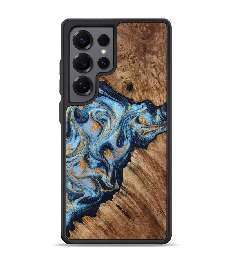 Galaxy S25 Ultra Wood Phone Case - Cortney (Teal & Gold, 800079)