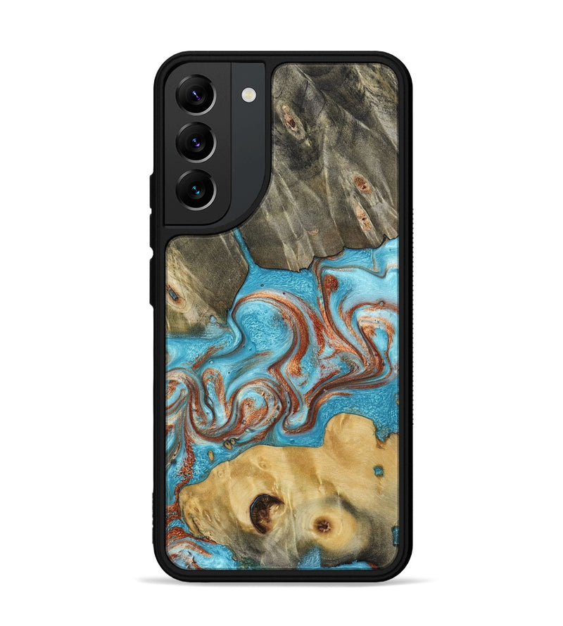Galaxy S22 Plus Wood Phone Case - Meadow (Teal & Gold, 800080)