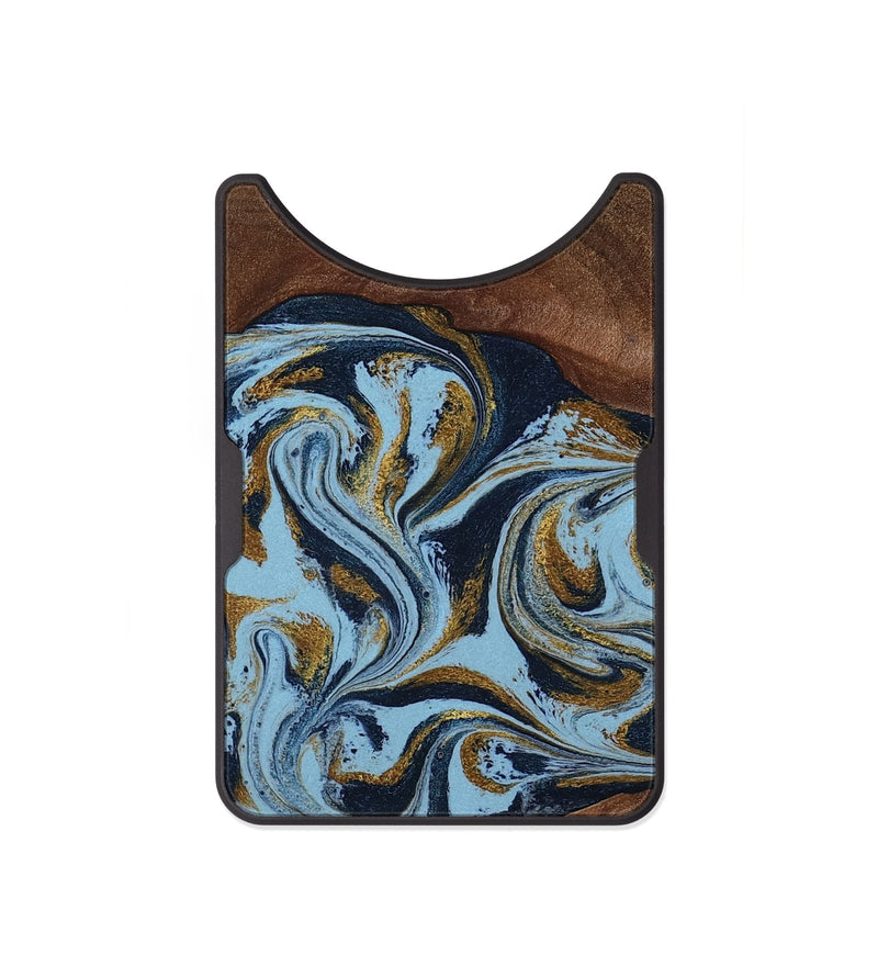 Alloy Wood Wallet - Karol (Teal & Gold, 800081)