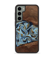 Galaxy S23 Plus Wood Phone Case - Karol (Teal & Gold, 800081)