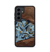 Galaxy S24 Wood Phone Case - Karol (Teal & Gold, 800081)