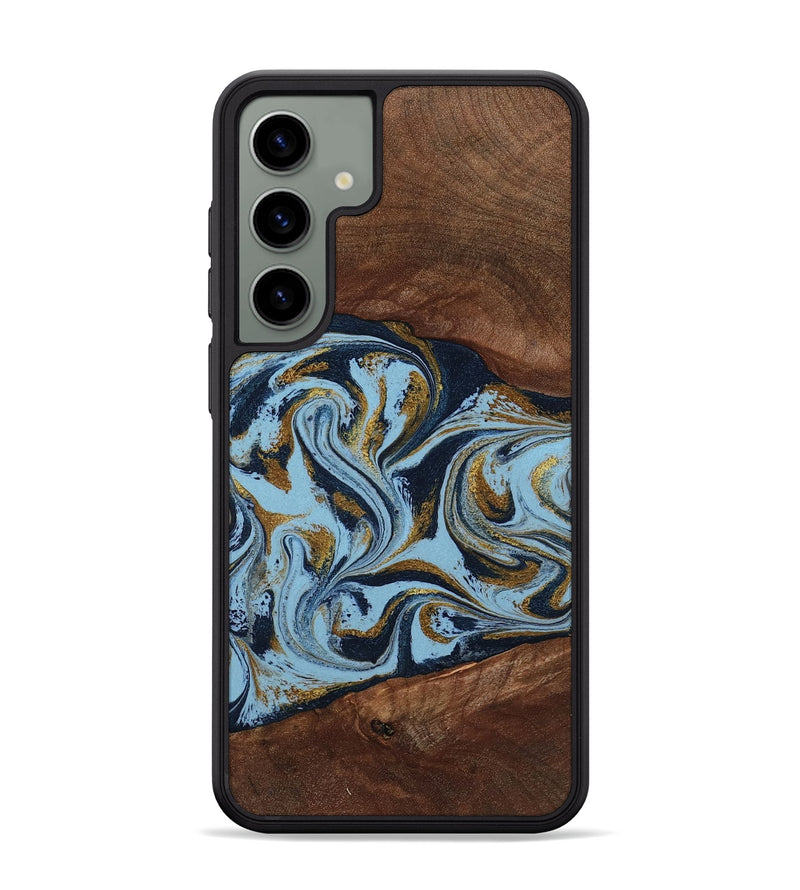 Galaxy S24 Plus Wood Phone Case - Karol (Teal & Gold, 800081)
