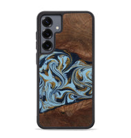 Galaxy S25 Plus Wood Phone Case - Karol (Teal & Gold, 800081)