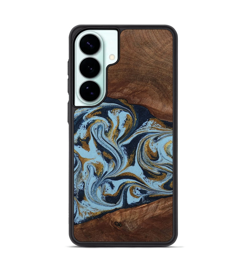 Galaxy S26 Plus Wood Phone Case - Karol (Teal & Gold, 800081)