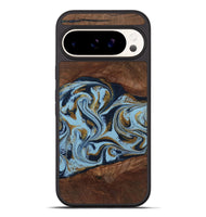 Pixel 9 Pro XL Wood Phone Case - Karol (Teal & Gold, 800081)