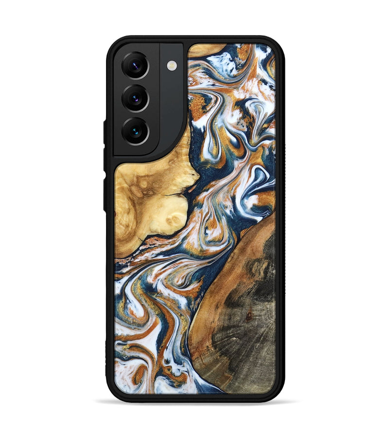 Galaxy S22 Plus Wood Phone Case - Esta (Teal & Gold, 800083)