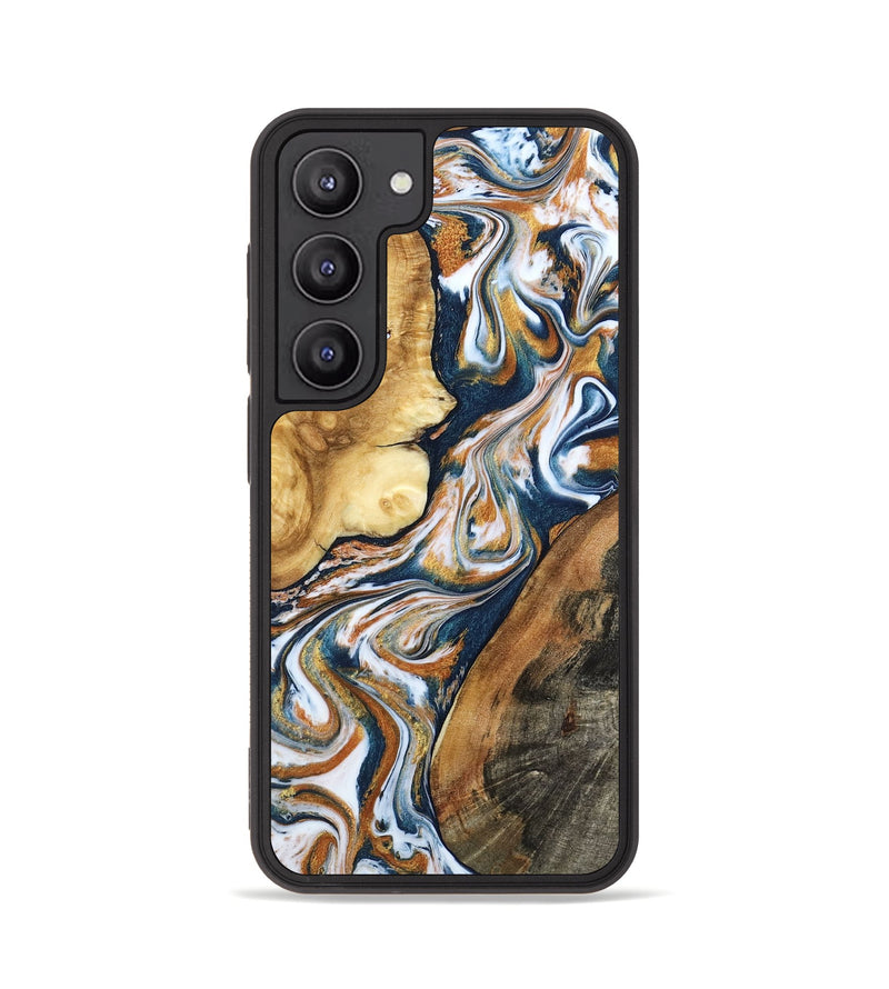 Galaxy S23 Wood Phone Case - Esta (Teal & Gold, 800083)