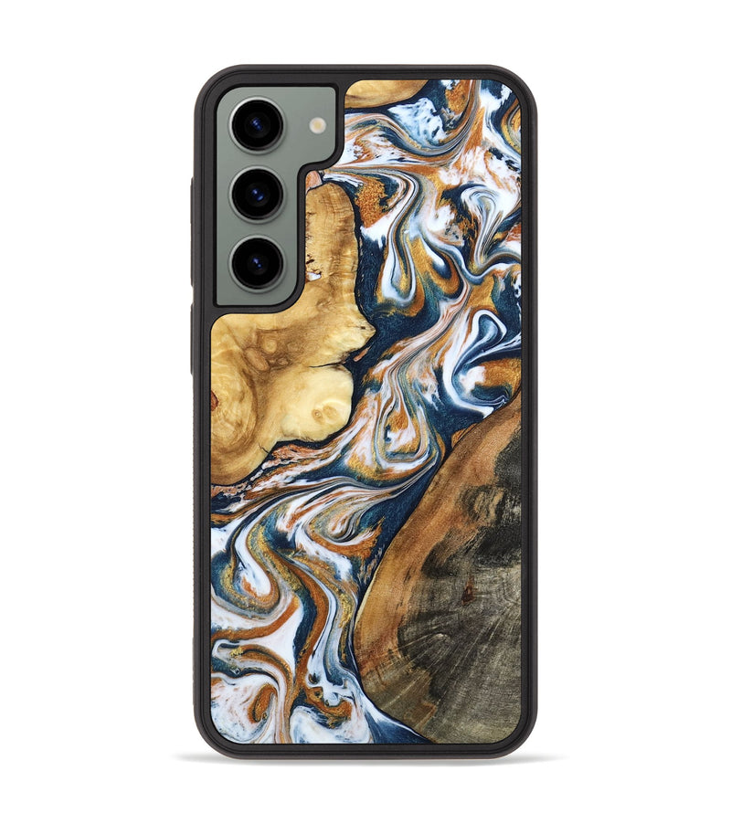 Galaxy S23 Plus Wood Phone Case - Esta (Teal & Gold, 800083)