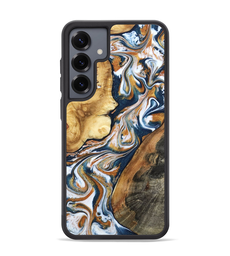 Galaxy S25 Plus Wood Phone Case - Esta (Teal & Gold, 800083)