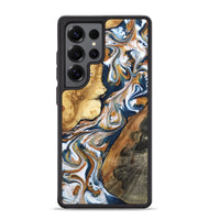 Galaxy S25 Ultra Wood Phone Case - Esta (Teal & Gold, 800083)