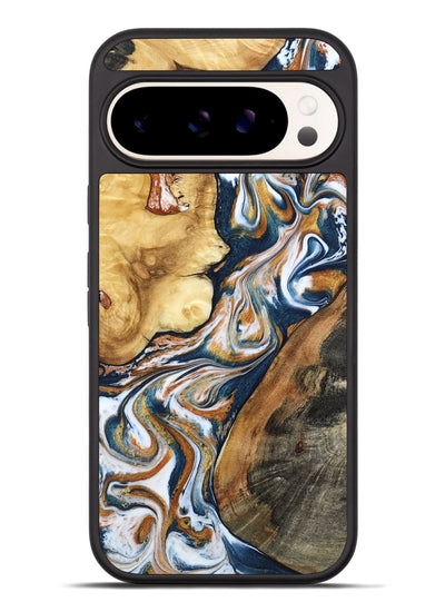 Pixel 9 Pro XL Wood Phone Case - Esta (Teal & Gold, 800083)