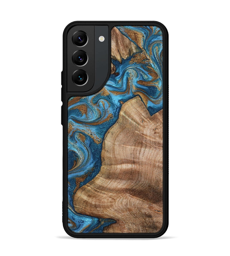 Galaxy S22 Plus Wood Phone Case - Julisa (Teal & Gold, 800084)