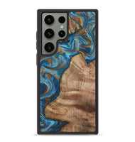 Galaxy S23 Ultra Wood Phone Case - Julisa (Teal & Gold, 800084)