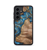Galaxy S24 Wood Phone Case - Julisa (Teal & Gold, 800084)
