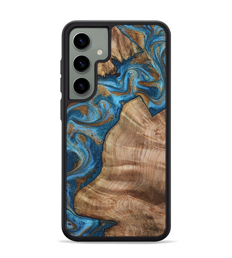 Galaxy S24 Plus Wood Phone Case - Julisa (Teal & Gold, 800084)