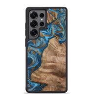 Galaxy S25 Ultra Wood Phone Case - Julisa (Teal & Gold, 800084)