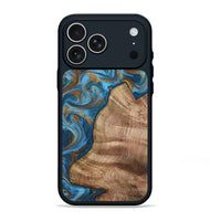 iPhone 17 Pro Max Wood Phone Case - Julisa (Teal & Gold, 800084)