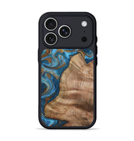 iPhone 17 Pro Wood Phone Case - Julisa (Teal & Gold, 800084)