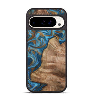Pixel 9 Wood Phone Case - Julisa (Teal & Gold, 800084)