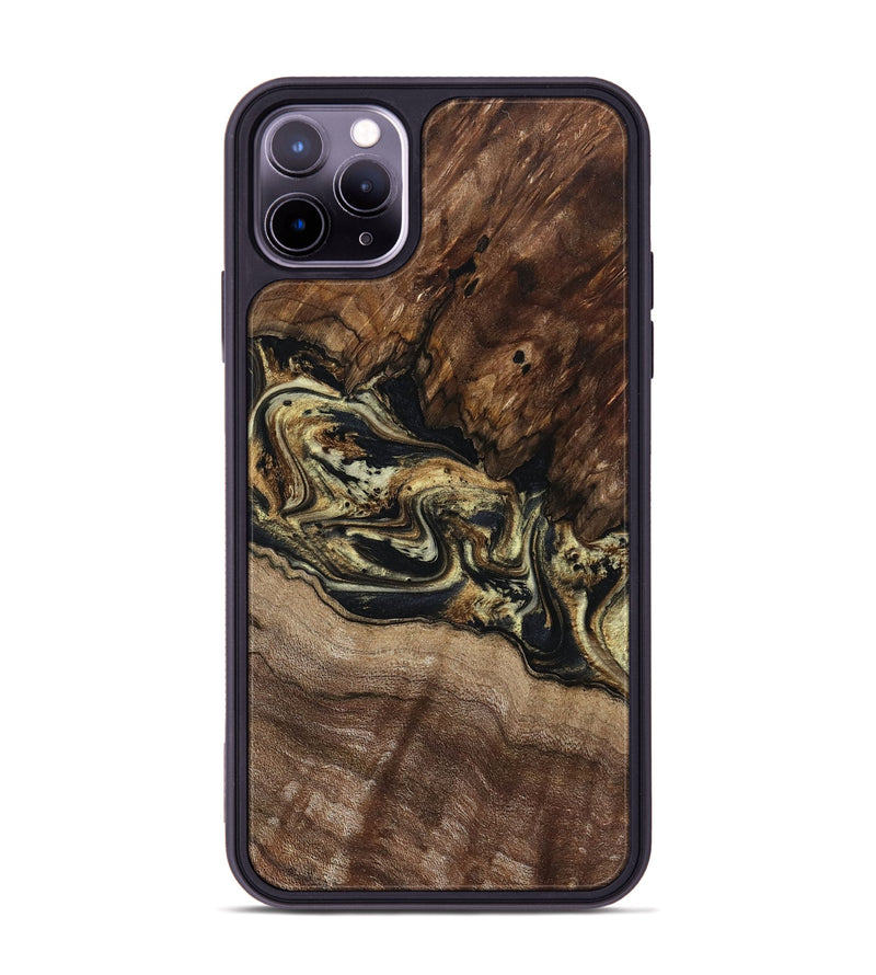 iPhone 11 Pro Max Wood Phone Case - Skylar (Black & White, 800085)