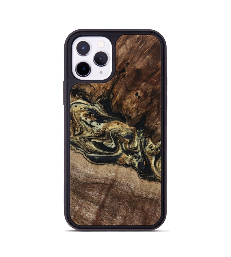 iPhone 11 Pro Wood Phone Case - Skylar (Black & White, 800085)