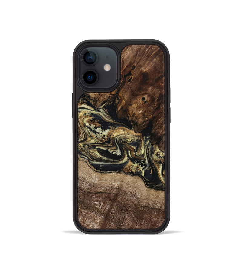 iPhone 12 mini Wood Phone Case - Skylar (Black & White, 800085)