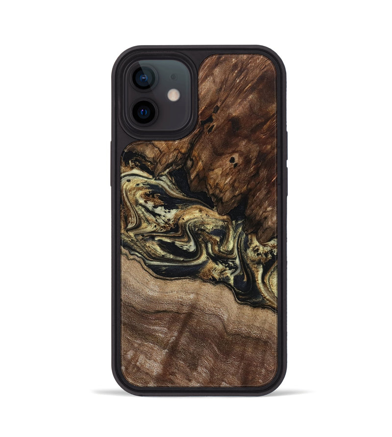 iPhone 12 Wood Phone Case - Skylar (Black & White, 800085)