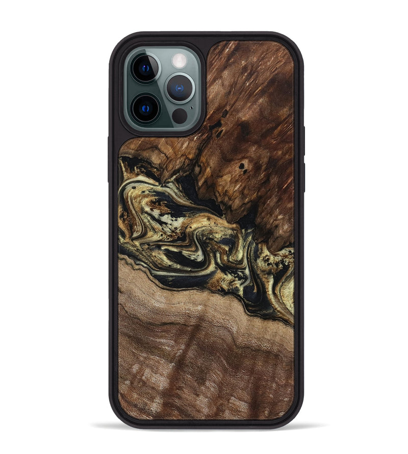iPhone 12 Pro Max Wood Phone Case - Skylar (Black & White, 800085)