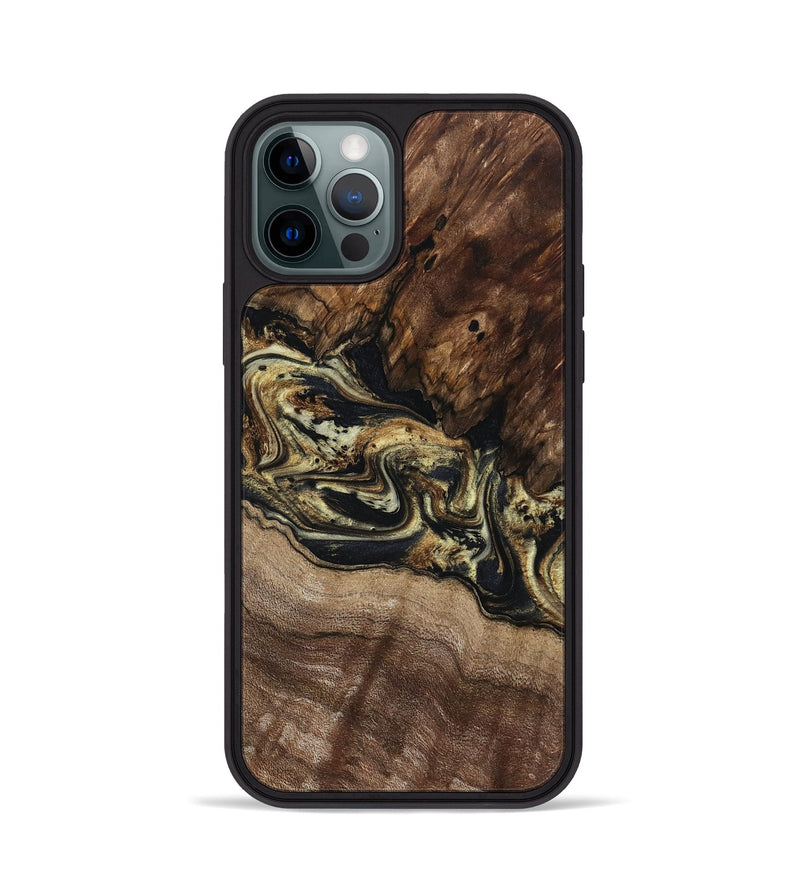 iPhone 12 Pro Wood Phone Case - Skylar (Black & White, 800085)