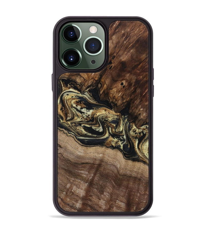 iPhone 13 Pro Max Wood Phone Case - Skylar (Black & White, 800085)
