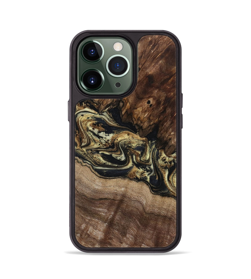 iPhone 13 Pro Wood Phone Case - Skylar (Black & White, 800085)