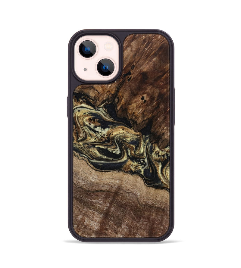 iPhone 14 Wood Phone Case - Skylar (Black & White, 800085)