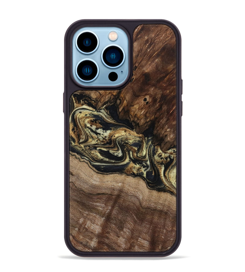 iPhone 14 Pro Max Wood Phone Case - Skylar (Black & White, 800085)