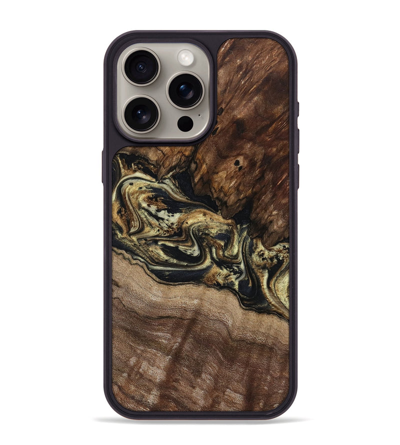 iPhone 15 Pro Max Wood Phone Case - Skylar (Black & White, 800085)