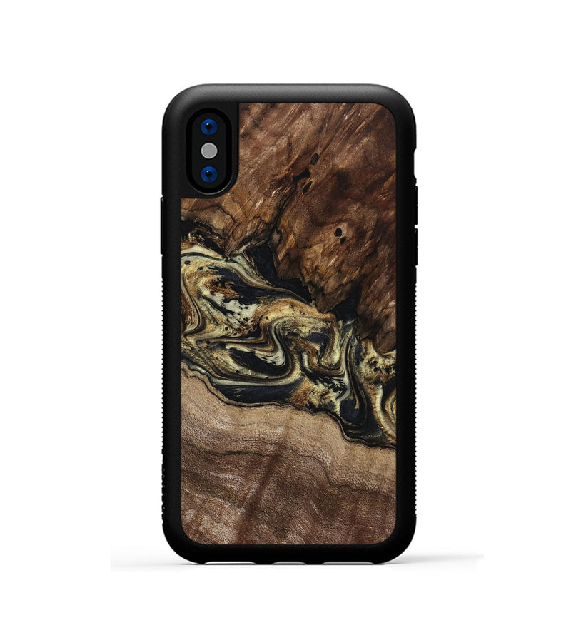 iPhone Xs Wood Phone Case - Skylar (Black & White, 800085)
