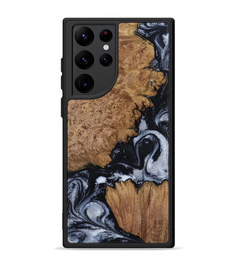 Galaxy S22 Ultra Wood Phone Case - Tonja (Black & White, 800086)