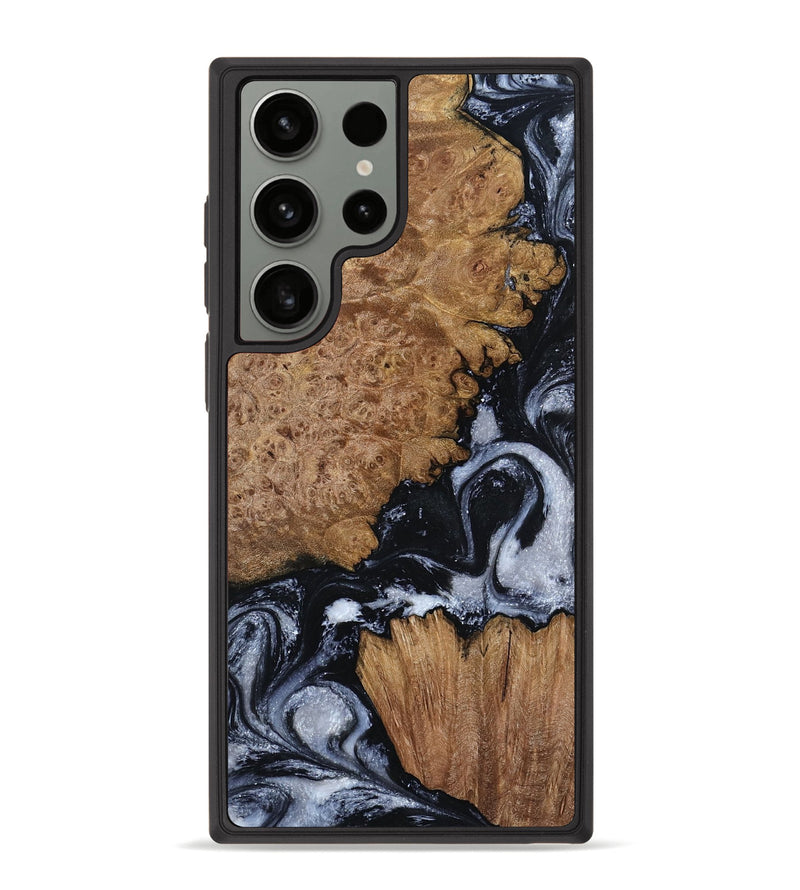 Galaxy S23 Ultra Wood Phone Case - Tonja (Black & White, 800086)