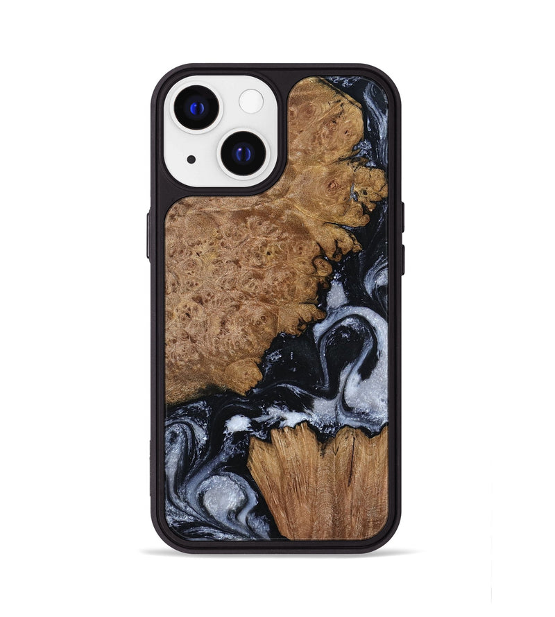 iPhone 13 Wood Phone Case - Tonja (Black & White, 800086)