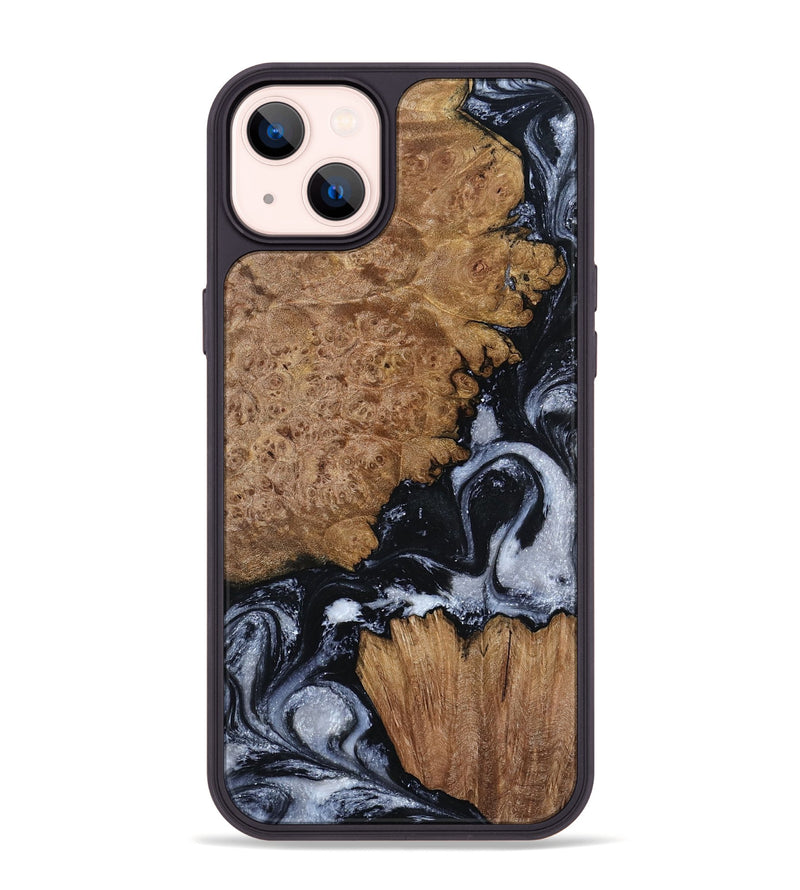 iPhone 14 Plus Wood Phone Case - Tonja (Black & White, 800086)