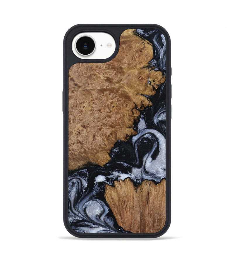 iPhone 16e Wood Phone Case - Tonja (Black & White, 800086)