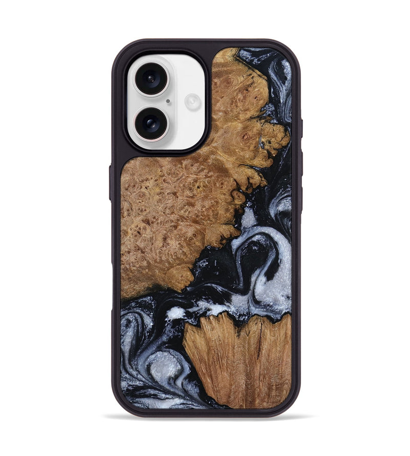 iPhone 17 Wood Phone Case - Tonja (Black & White, 800086)