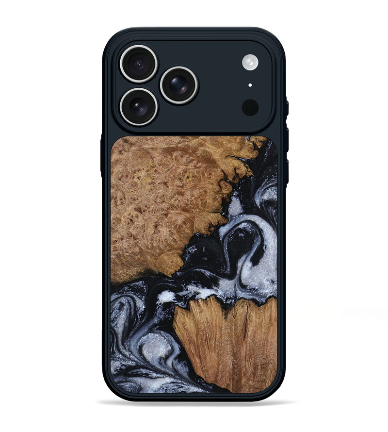 iPhone 17 Pro Max Wood Phone Case - Tonja (Black & White, 800086)