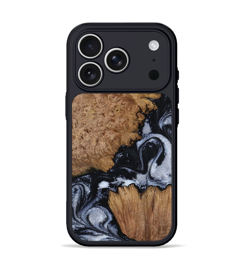 iPhone 17 Pro Wood Phone Case - Tonja (Black & White, 800086)