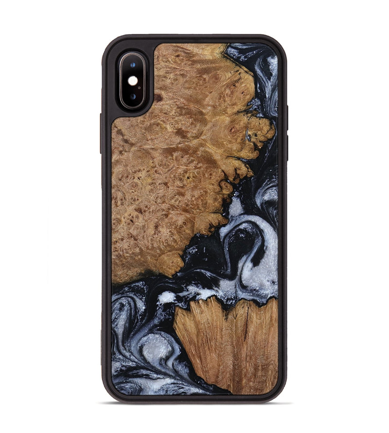 iPhone Xs Max Wood Phone Case - Tonja (Black & White, 800086)