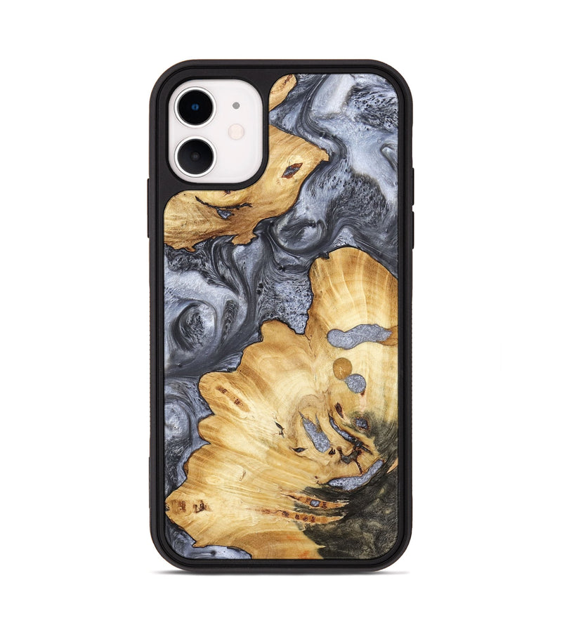 iPhone 11 Wood Phone Case - Kellan (Black & White, 800087)