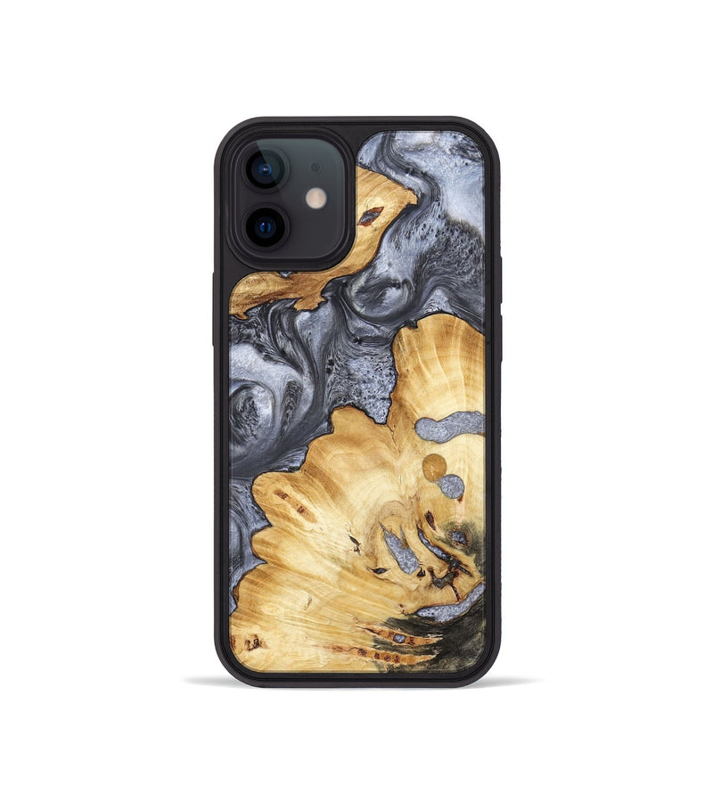 iPhone 12 mini Wood Phone Case - Kellan (Black & White, 800087)