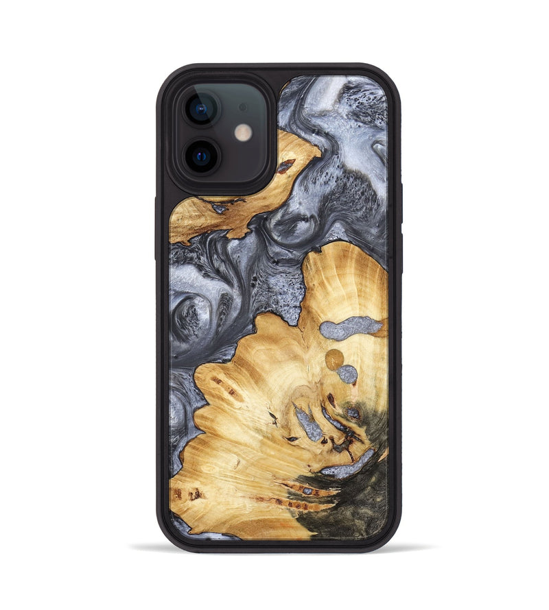 iPhone 12 Wood Phone Case - Kellan (Black & White, 800087)