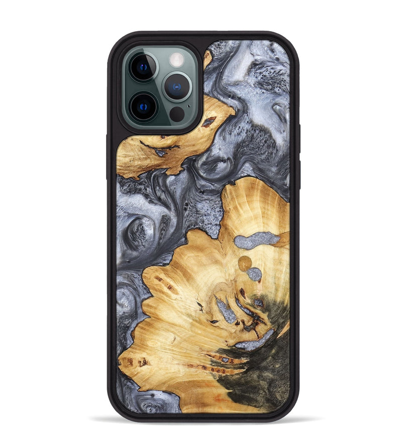 iPhone 12 Pro Max Wood Phone Case - Kellan (Black & White, 800087)